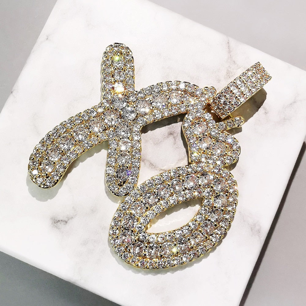 AAA Zircon Heart XO Pendant Necklace