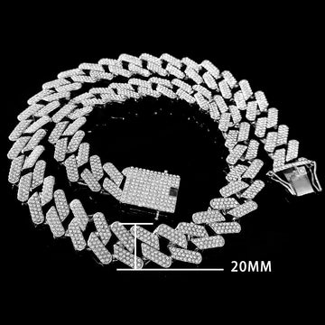 20MM Hip Hop Iced Out Cuban Necklace Chain