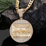 Last Supper Jesus Iced Out Bling Zircon Charm Men's Pendant Necklace - Oshlily