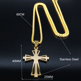 Cross Stainless Steel Pendeantt Necklace for Men - Oshlily