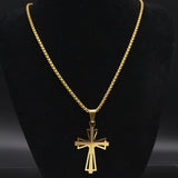 Cross Stainless Steel Pendeantt Necklace for Men - Oshlily