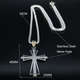 Cross Stainless Steel Pendeantt Necklace for Men - Oshlily