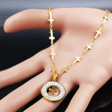 Cross Stainless Steel Crystal Necklace Gold Color Necklaces & Pendants - Oshlily