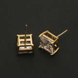 Classic Square Cubic Zirconia Stud Earrings