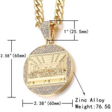 Last Supper Jesus Iced Out Bling Zircon Charm Men's Pendant Necklace - Oshlily