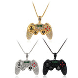 Iced Out Game Controller Handle Pendant Necklace