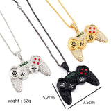 Iced Out Game Controller Handle Pendant Necklace