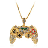 Iced Out Game Controller Handle Pendant Necklace