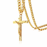 Cross Crucifix Jesus Stainless Steel Pendant Necklace