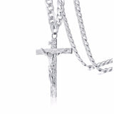 Cross Crucifix Jesus Stainless Steel Pendant Necklace - Oshlily
