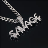 Ice Out Savage Letter Necklace & Pendant Chain