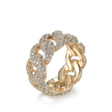 Iced Out Cubic Zircon Cuban Link Chain Ring