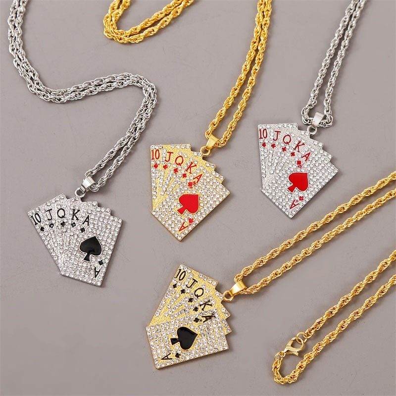 Playing Cards Pendants Necklaces N289-2