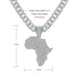 African Map Pendant Necklace - Sliver/Gloden