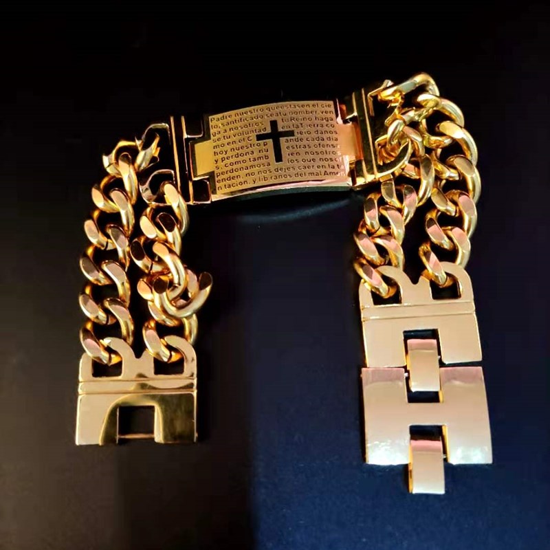 Cross Jesus Pendant Necklace With Stainless Steel Cross Bracelet - Oshlily