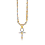 Ice Out Cross Pendant Tennis Chain Necklace - Oshlily