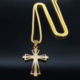 Cross Stainless Steel Pendeantt Necklace for Men - Oshlily