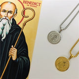 Catholic Saint Benedict Medallion Pendant Necklace - Oshlily