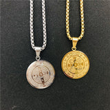 Catholic Saint Benedict Medallion Pendant Necklace - Oshlily