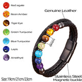Natural Round Chakra Bead Stone Men's Bracelet