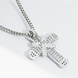 Classic Retro Shiny Cubic Zirconia Cross Crystal Cross Choker Pendant Necklace - Oshlily