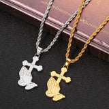 Prayer Cross Pendant Necklace 60 CM Chain - Oshlily