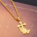 Prayer Cross Pendant Necklace 60 CM Chain - Oshlily