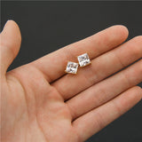 Classic Square Cubic Zirconia Stud Earrings