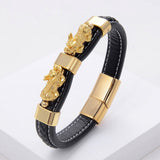 Charm Woven Leather Rope Bracelet