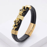Charm Woven Leather Rope Bracelet