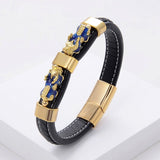 Charm Woven Leather Rope Bracelet