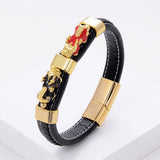 Charm Woven Leather Rope Bracelet