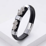 Charm Woven Leather Rope Bracelet
