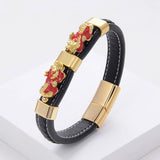 Charm Woven Leather Rope Bracelet