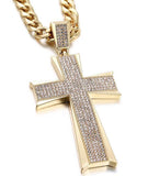 Large Cross Pendant Iced Out Shining Crystal Pendant Necklace - Oshlily